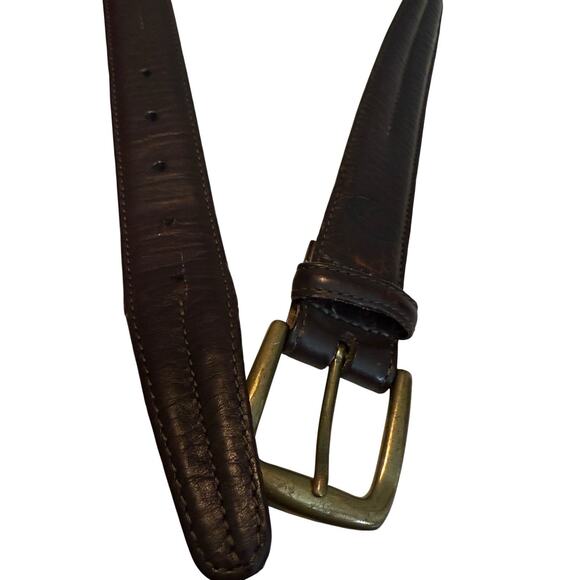 Vintage H.S. Trask Brown Leather Belt #815 Size 36 Bison USA - Picture 5 of 9